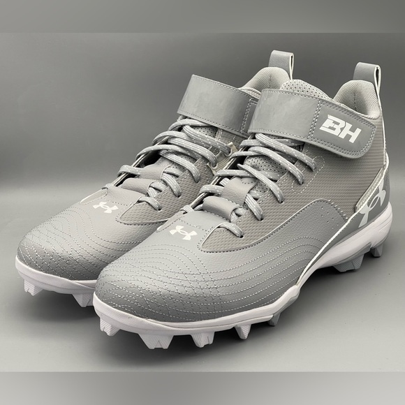 Under Armour Bryce Harper 7 Gray Baseball Cleats 3025587-101 Men Size 11.5 NEW - Picture 1 of 9